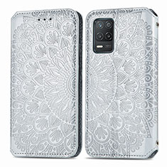 Funda de Cuero Cartera con Soporte Patron de Moda Carcasa S01D para Realme 8s 5G Plata