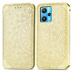 Funda de Cuero Cartera con Soporte Patron de Moda Carcasa S01D para Realme 9 4G Oro