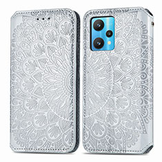 Funda de Cuero Cartera con Soporte Patron de Moda Carcasa S01D para Realme 9 Pro+ Plus 5G Plata