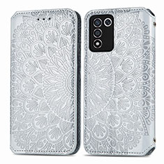 Funda de Cuero Cartera con Soporte Patron de Moda Carcasa S01D para Realme 9 SE 5G Plata