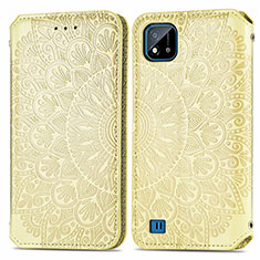 Funda de Cuero Cartera con Soporte Patron de Moda Carcasa S01D para Realme C20 Oro