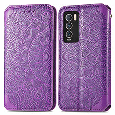 Funda de Cuero Cartera con Soporte Patron de Moda Carcasa S01D para Realme GT Master Explorer 5G Morado