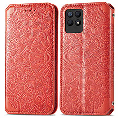 Funda de Cuero Cartera con Soporte Patron de Moda Carcasa S01D para Realme Narzo 50 4G Rojo