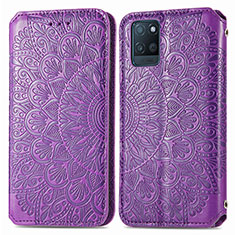 Funda de Cuero Cartera con Soporte Patron de Moda Carcasa S01D para Realme V11 5G Morado