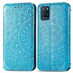 Funda de Cuero Cartera con Soporte Patron de Moda Carcasa S01D para Realme V11s 5G Azul