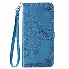 Funda de Cuero Cartera con Soporte Patron de Moda Carcasa S01D para Samsung Galaxy A02 Azul