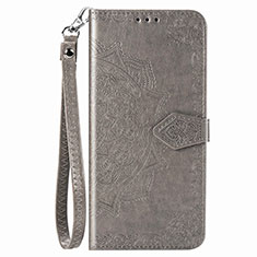 Funda de Cuero Cartera con Soporte Patron de Moda Carcasa S01D para Samsung Galaxy A02 Gris