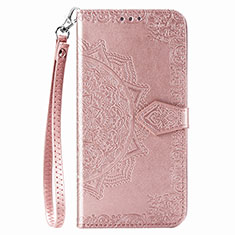 Funda de Cuero Cartera con Soporte Patron de Moda Carcasa S01D para Samsung Galaxy A02 Oro Rosa