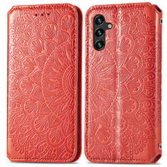 Funda de Cuero Cartera con Soporte Patron de Moda Carcasa S01D para Samsung Galaxy A04s Rojo