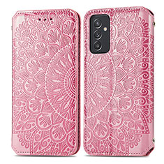 Funda de Cuero Cartera con Soporte Patron de Moda Carcasa S01D para Samsung Galaxy A05s Oro Rosa