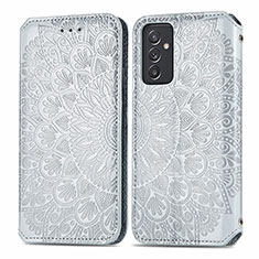 Funda de Cuero Cartera con Soporte Patron de Moda Carcasa S01D para Samsung Galaxy A15 4G Plata