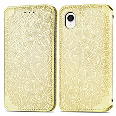 Funda de Cuero Cartera con Soporte Patron de Moda Carcasa S01D para Samsung Galaxy A22 5G SC-56B Oro