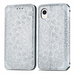 Funda de Cuero Cartera con Soporte Patron de Moda Carcasa S01D para Samsung Galaxy A22 5G SC-56B Plata