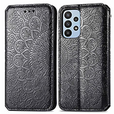 Funda de Cuero Cartera con Soporte Patron de Moda Carcasa S01D para Samsung Galaxy A23 4G Negro