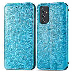 Funda de Cuero Cartera con Soporte Patron de Moda Carcasa S01D para Samsung Galaxy A24 4G Azul