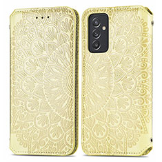 Funda de Cuero Cartera con Soporte Patron de Moda Carcasa S01D para Samsung Galaxy A24 4G Oro