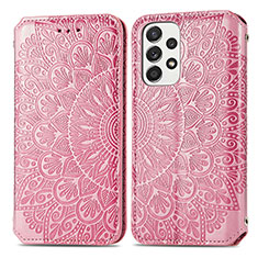 Funda de Cuero Cartera con Soporte Patron de Moda Carcasa S01D para Samsung Galaxy A33 5G Oro Rosa