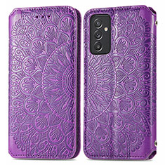 Funda de Cuero Cartera con Soporte Patron de Moda Carcasa S01D para Samsung Galaxy A55 5G Morado