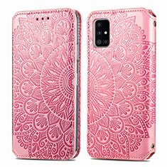 Funda de Cuero Cartera con Soporte Patron de Moda Carcasa S01D para Samsung Galaxy A71 5G Oro Rosa