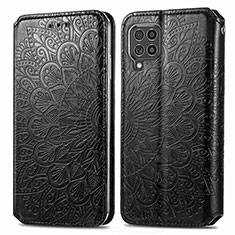 Funda de Cuero Cartera con Soporte Patron de Moda Carcasa S01D para Samsung Galaxy F62 5G Negro