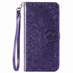 Funda de Cuero Cartera con Soporte Patron de Moda Carcasa S01D para Samsung Galaxy M02 Morado