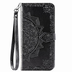 Funda de Cuero Cartera con Soporte Patron de Moda Carcasa S01D para Samsung Galaxy M02 Negro