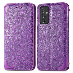 Funda de Cuero Cartera con Soporte Patron de Moda Carcasa S01D para Samsung Galaxy M54 5G Morado