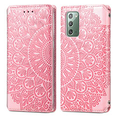 Funda de Cuero Cartera con Soporte Patron de Moda Carcasa S01D para Samsung Galaxy Note 20 5G Oro Rosa