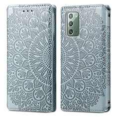 Funda de Cuero Cartera con Soporte Patron de Moda Carcasa S01D para Samsung Galaxy Note 20 5G Plata