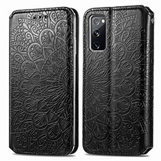 Funda de Cuero Cartera con Soporte Patron de Moda Carcasa S01D para Samsung Galaxy S20 FE 4G Negro