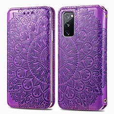 Funda de Cuero Cartera con Soporte Patron de Moda Carcasa S01D para Samsung Galaxy S20 FE 5G Morado