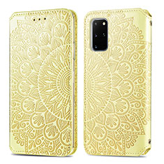 Funda de Cuero Cartera con Soporte Patron de Moda Carcasa S01D para Samsung Galaxy S20 Plus 5G Oro