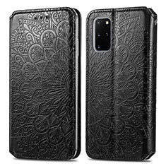 Funda de Cuero Cartera con Soporte Patron de Moda Carcasa S01D para Samsung Galaxy S20 Plus Negro