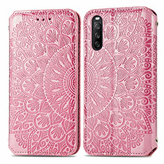 Funda de Cuero Cartera con Soporte Patron de Moda Carcasa S01D para Sony Xperia 10 III Lite Oro Rosa