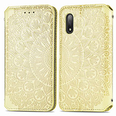 Funda de Cuero Cartera con Soporte Patron de Moda Carcasa S01D para Sony Xperia Ace II Oro