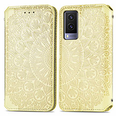 Funda de Cuero Cartera con Soporte Patron de Moda Carcasa S01D para Vivo V21e 5G Oro