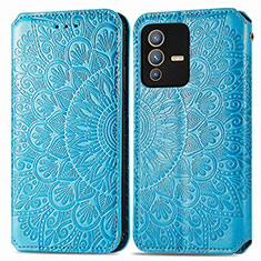 Funda de Cuero Cartera con Soporte Patron de Moda Carcasa S01D para Vivo V23 Pro 5G Azul