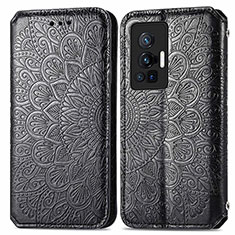 Funda de Cuero Cartera con Soporte Patron de Moda Carcasa S01D para Vivo X70 Pro 5G Negro