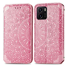 Funda de Cuero Cartera con Soporte Patron de Moda Carcasa S01D para Vivo Y10 t1 Oro Rosa