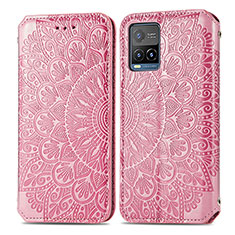 Funda de Cuero Cartera con Soporte Patron de Moda Carcasa S01D para Vivo Y21 Oro Rosa