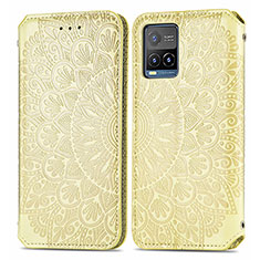 Funda de Cuero Cartera con Soporte Patron de Moda Carcasa S01D para Vivo Y21a Oro