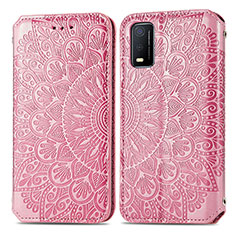 Funda de Cuero Cartera con Soporte Patron de Moda Carcasa S01D para Vivo Y3s (2021) Oro Rosa