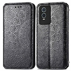 Funda de Cuero Cartera con Soporte Patron de Moda Carcasa S01D para Vivo Y76s 5G Negro