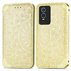 Funda de Cuero Cartera con Soporte Patron de Moda Carcasa S01D para Vivo Y76s 5G Oro