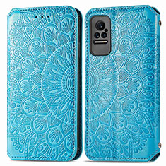 Funda de Cuero Cartera con Soporte Patron de Moda Carcasa S01D para Xiaomi Civi 1S 5G Azul