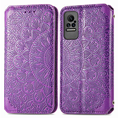 Funda de Cuero Cartera con Soporte Patron de Moda Carcasa S01D para Xiaomi Civi 1S 5G Morado