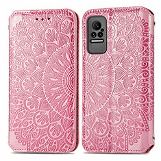 Funda de Cuero Cartera con Soporte Patron de Moda Carcasa S01D para Xiaomi Civi 1S 5G Oro Rosa