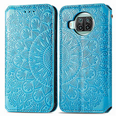 Funda de Cuero Cartera con Soporte Patron de Moda Carcasa S01D para Xiaomi Mi 10i 5G Azul