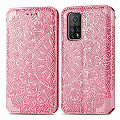 Funda de Cuero Cartera con Soporte Patron de Moda Carcasa S01D para Xiaomi Mi 10T Pro 5G Oro Rosa