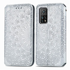 Funda de Cuero Cartera con Soporte Patron de Moda Carcasa S01D para Xiaomi Mi 10T Pro 5G Plata